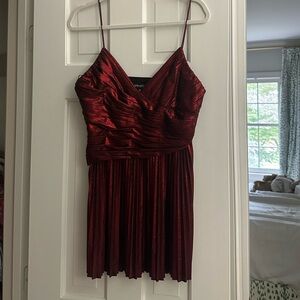 Elegant Red Spaghetti Strap Dress